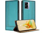 Custodia Per Oppo A57 5G In Pelle Con Funzione Stand Verde