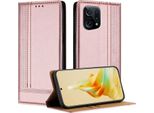 Custodia Per Oppo Find X5 In Pelle Con Funzione Di Supporto Rosa