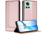 Custodia Per Oneplus 10R In Pelle Con Funzione Di Supporto Rosa