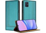 Custodia Per Samsung Galaxy A51 4G In Pelle Con Funzione Stand Verde
