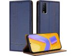 Custodia Per Vivo Y20 In Pelle Con Funzione Di Supporto Blu