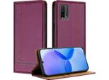 Custodia Per Xiaomi Poco M3 /Redmi 9T In Pelle Flip Case Con Funzione Stand Purple