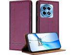 Custodia Per Telefono Cellulare Per Oneplus 12R In Pelle Flip Custodia Protettiva Con Funzione Di Stand Viola