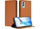 Custodia Per Oneplus Nord 2 In Pelle Con Funzione Di Supporto Marrone
