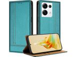 Custodia Per Oppo Reno8 Pro 5G In Pelle Con Funzione Stand Verde