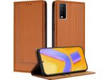 Custodia Per Vivo Y20 In Pelle Con Funzione Stand Brown