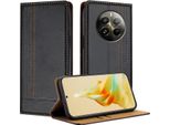 Custodia Per Telefono Cellulare Per Realme 12 Pro In Pelle Flip Custodia Protettiva Con Funzione Di Stand Nero