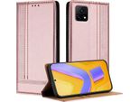 Custodia Per Vivo Y52S 5G In Pelle Con Funzione Stand Rosa