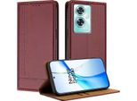 Custodia Per Oneplus Nord CE3 In Pelle Con Funzione Stand Rosso Scuro