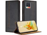 Custodia Per Realme 8 /Realme 8 Pro 4G In Pelle Flip Case Con Funzione Stand Nero