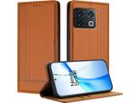 Custodia Per Telefono Cellulare Per Oneplus 10 Pro In Pelle Flip Custodia Protettiva Con Funzione Stand Marrone