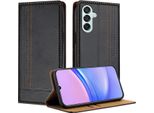 Custodia Per Telefono Cellulare Per Samsung Galaxy M15 In Pelle Flip Custodia Protettiva Con Funzione Di Stand Nero