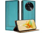 Custodia Per Oppo Find X6 In Pelle Con Funzione Stand Verde