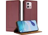 Custodia Per Motorola Moto G Stylus 4G 2023 In Pelle Con Funzione Stand Rosso Scuro