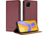 Custodia Per Vivo Y52S 5G In Pelle Con Funzione Stand Rosso Scuro