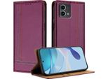 Custodia Per Motorola Moto G Stylus 5G 2024 Custodia Flip In Pelle Con Funzione Stand Viola