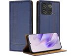 Custodia Per Itel A60 / Itel A60S Custodia Flip In Pelle Con Funzione Stand Blu