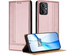 Custodia Per Oppo Reno8 4G In Pelle Con Funzione Stand Rosa