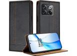 Custodia Per Telefono Cellulare Per Oneplus 10T In Pelle Flip Custodia Protettiva Con Funzione Stand Nero