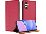 Custodia Per Telefono Cellulare Per Samsung Galaxy A34 5G In Pelle Flip Custodia Protettiva Con Funzione Stand Rosso