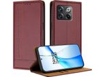 Custodia Per Oneplus 10T Custodia Flip In Pelle Con Funzione Stand Rosso Scuro