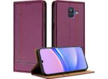 Custodia Per Telefono Cellulare Per Samsung Galaxy A6 2018 In Pelle Flip Custodia Protettiva Con Funzione Stand Viola