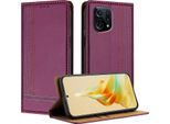 Custodia Per Oppo Find X5 In Pelle Con Funzione Di Supporto Viola