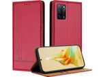 Custodia Per Oppo A54 4G/A55 5G In Pelle Con Funzione Stand Rosso