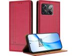 Custodia Per Oneplus 10T In Pelle Con Funzione Di Stand Rosso
