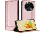 Custodia Per Oppo Find X6 Pro In Pelle Con Funzione Stand Rosa