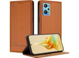 Custodia Per Realme Gt Neo 3T In Pelle Con Funzione Stand Brown