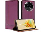 Custodia Per Oppo Find X6 Pro In Pelle Con Funzione Di Supporto Viola