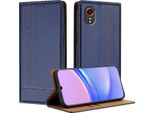 Custodia Per Telefono Cellulare Per Samsung Galaxy Xcover 7 In Pelle Flip Custodia Protettiva Con Funzione Stand Blu