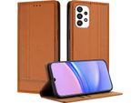 Custodia Per Samsung Galaxy A33 5G In Pelle Con Funzione Stand Brown