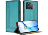 Custodia Per Oneplus 10T In Pelle Con Funzione Stand Verde