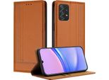 Custodia Per Samsung Galaxy A52S A52 5G/4G In Pelle Con Funzione Stand Brown
