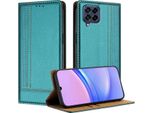 Custodia Per Samsung Galaxy M53 5G In Pelle Con Funzione Stand Verde