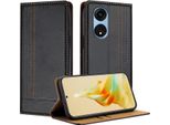Custodia Per Oppo A1 Pro In Pelle Con Funzione Stand Nero