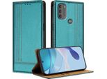 Custodia Per Motorola Moto G71 5G In Pelle Flip Cover Con Funzione Stand Verde