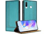 Custodia Per Huawei P30 Lite In Pelle Con Funzione Stand Verde