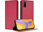 Custodia Per Vivo Y20 In Pelle Con Funzione Stand Rosso