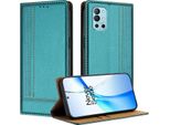 Custodia Per Oneplus 9R In Pelle Con Funzione Stand Verde