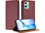 Custodia Per Oneplus Nord Ce 2 Lite 5G In Pelle Con Funzione Stand Rosso Scuro