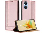 Custodia Per Oppo A78 5G In Pelle Con Funzione Stand Rosa