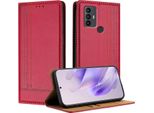 Custodia Per Telefono Cellulare Per Tcl 305 /Tcl 306 /Tcl 30 Se In Pelle Flip Cover Con Funzione Stand Rosso