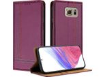 Custodia Per Telefono Cellulare Per Samsung Galaxy S6 In Pelle Flip Custodia Protettiva Con Funzione Di Stand Viola