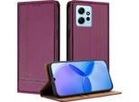 Custodia Per Xiaomi Redmi Note 12 4G In Pelle Con Funzione Di Supporto Viola