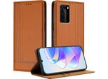 Custodia Per Huawei P40 Pro In Pelle Con Funzione Stand Brown