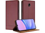 Custodia Per Samsung Galaxy J3 2017 In Pelle Con Funzione Stand Rosso Scuro