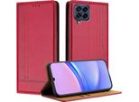 Custodia Per Samsung Galaxy M53 5G In Pelle Con Funzione Stand Rosso